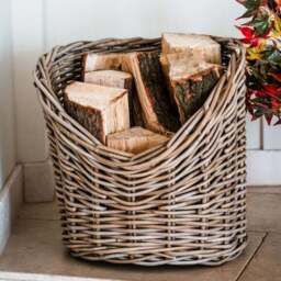 40cm Round Wicker Log Basket - thumbnail 3