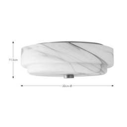 Hotel Kimpton Alabaster Bathroom Flush Ceiling Light - thumbnail 6
