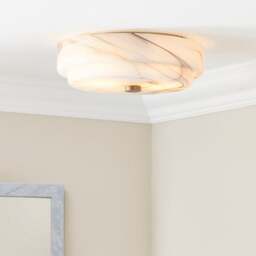 Hotel Kimpton Alabaster Bathroom Flush Ceiling Light