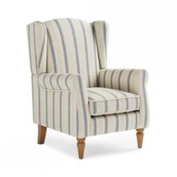 Oswald Pinstripe Wingback Armchair - thumbnail 2