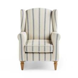 Oswald Pinstripe Wingback Armchair - thumbnail 3