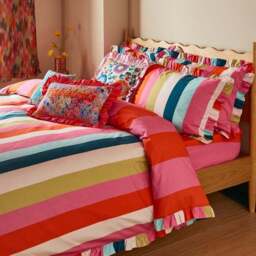 Sophie Robinson Sunset Stripe 100% Cotton Duvet Cover & Pillowcase Set - thumbnail 3