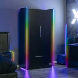 X Rocker Electra 2 Door Wardrobe with LED Lights - thumbnail 1