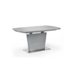 Como 4-6 Seater Rectangular Extendable Dining Table with 6 Chairs, Grey High Gloss - thumbnail 2