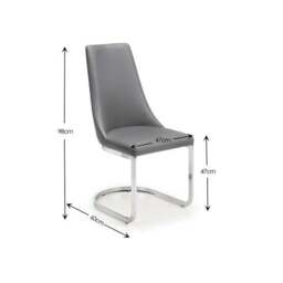 Como 4-6 Seater Rectangular Extendable Dining Table with 6 Chairs, Grey High Gloss - thumbnail 4