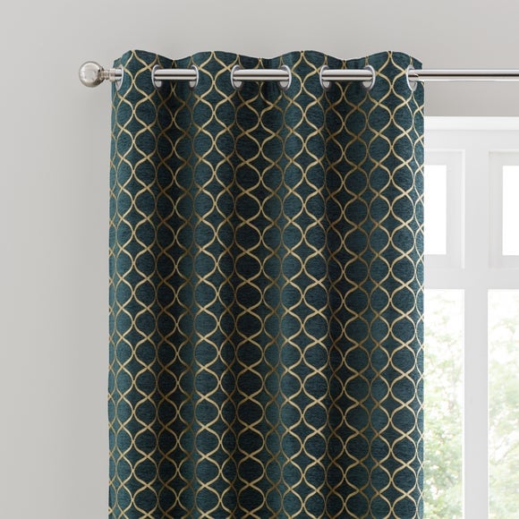 Chenille Ogee Eyelet Curtains - image 1