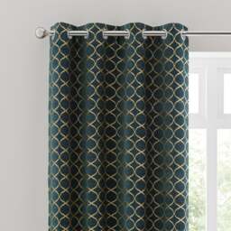 Chenille Ogee Eyelet Curtains - thumbnail 1
