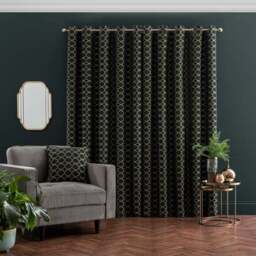 Chenille Ogee Eyelet Curtains - thumbnail 4