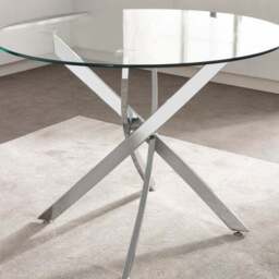 Anderson 4 Seater Round Glass Dining Table - thumbnail 2