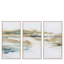 Cedar & Sage Set of 3 Triptych Abstract Landscape Framed Canvases - thumbnail 1