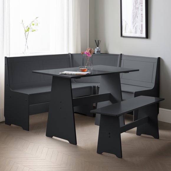 Newport 4 Seater Rectangular Corner Dining Table with Bench - image 1