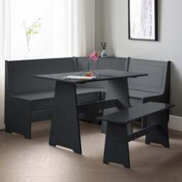 Newport 4 Seater Rectangular Corner Dining Table with Bench - thumbnail 1