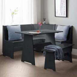 Newport 4 Seater Rectangular Corner Dining Table with Bench - thumbnail 3