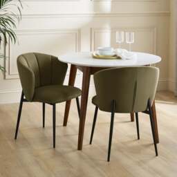 Kiley Dining Chair with Black Legs, Velvet - thumbnail 1
