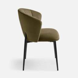 Kiley Dining Chair with Black Legs, Velvet - thumbnail 6