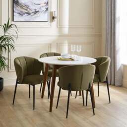 Kiley Dining Chair with Black Legs, Velvet - thumbnail 2