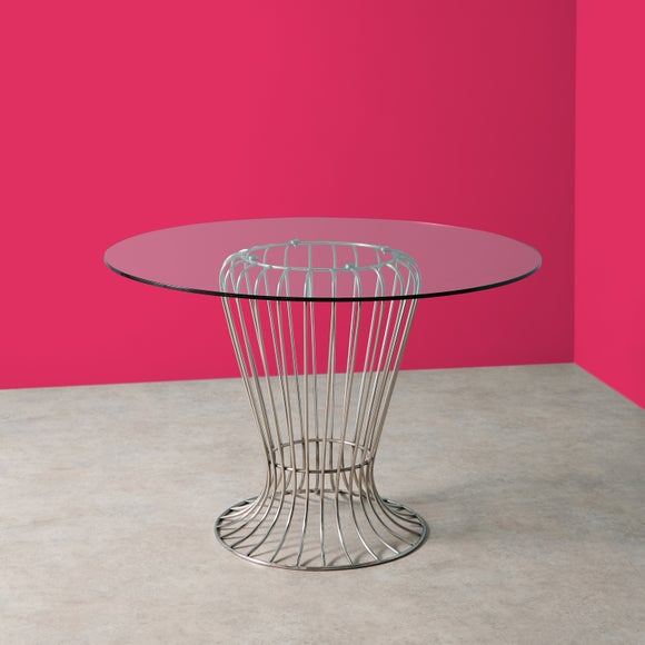 Yinka Ilori Trumpet Round Glass Top Metal Dining Table - image 1