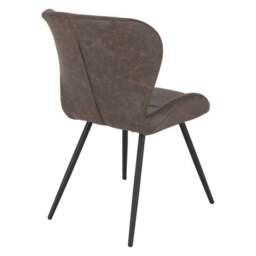 Quebec Set of 4 Dining Chairs, Brown Faux Leather - thumbnail 4