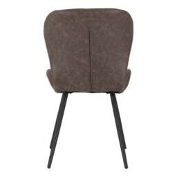 Quebec Set of 4 Dining Chairs, Brown Faux Leather - thumbnail 5