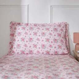 Vintage Floral Frill 100% Cotton Duvet Cover and Pillowcase Set - thumbnail 5