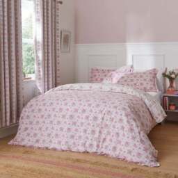 Vintage Floral Frill 100% Cotton Duvet Cover and Pillowcase Set - thumbnail 2