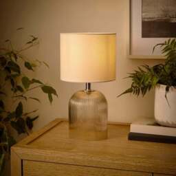 Ribbed Glass Table Lamp - thumbnail 2