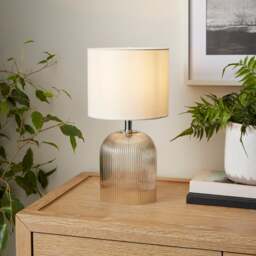 Ribbed Glass Table Lamp