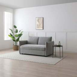 Lucie Grey Boucle 2 Seater Pop Up Sofa Bed - thumbnail 3