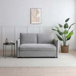 Lucie Grey Boucle 2 Seater Pop Up Sofa Bed - thumbnail 2