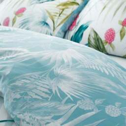 Catherine Lansfield Aruba Tropical Floral Green Duvet Cover and Pillowcase Set - thumbnail 4