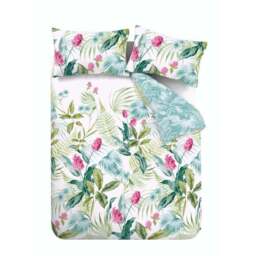 Catherine Lansfield Aruba Tropical Floral Green Duvet Cover and Pillowcase Set - thumbnail 5