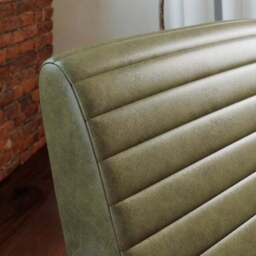 Quinn Faux Leather Wooden Arm Accent Chair - thumbnail 3