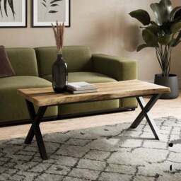 Ezra Coffee Table, Rustic Wood Effect - thumbnail 2