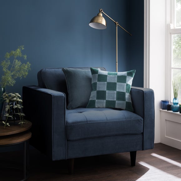 Clara Cubed Patchwork Cotton Velvet Square Cushion - image 1