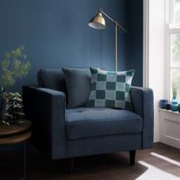 Clara Cubed Patchwork Cotton Velvet Square Cushion