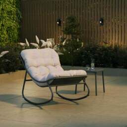 Porto Steel Rocking Chair with Cushions - thumbnail 2
