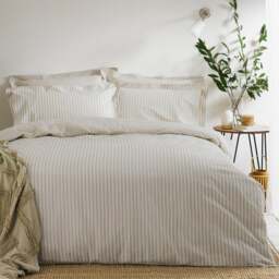 The Linen Yard Hebden Reversible 100% Cotton Duvet Cover & Pillowcase Set - thumbnail 1