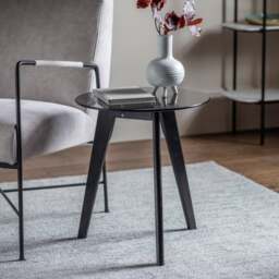 Return - Brea Round Side Table, Glass - thumbnail 1
