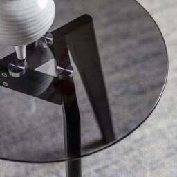 Return - Brea Round Side Table, Glass - thumbnail 2