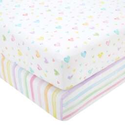 Pack of 2 Rainbow Hearts Fitted Sheets - thumbnail 3