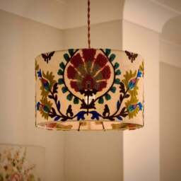 Hani Embroidered Easy Fit Drum Lamp Shade - thumbnail 2