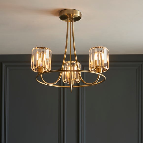 Vogue Laney Traditional 3 Light Semi Flush Ceiling Light - image 1