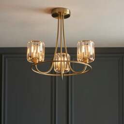 Vogue Laney Traditional 3 Light Semi Flush Ceiling Light - thumbnail 1