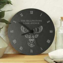 Personalised Stag Slate Wall Clock - thumbnail 1