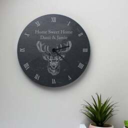 Personalised Stag Slate Wall Clock - thumbnail 2
