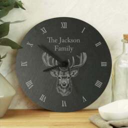 Personalised Stag Slate Wall Clock - thumbnail 4