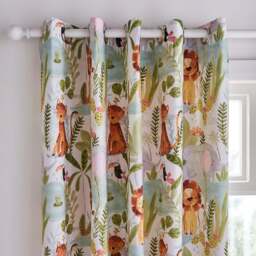 Jungle Friends Blackout Eyelet Curtains - thumbnail 1
