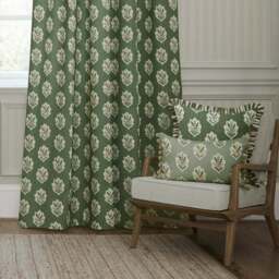 Sanderson Sessile Leaf Pencil Pleat Curtains - thumbnail 4