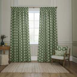 Sanderson Sessile Leaf Pencil Pleat Curtains - thumbnail 2