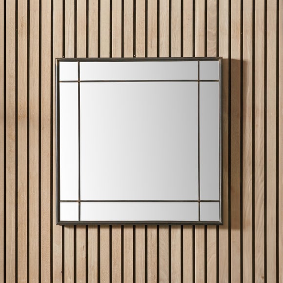 Antique Bronze Metal Square Wall Mirror - image 1